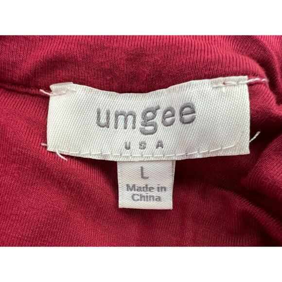 Umgee A Line Cut Out Dress Womens Size Large Long Sleeve Cotton Blend Red - Picture 10 of 11